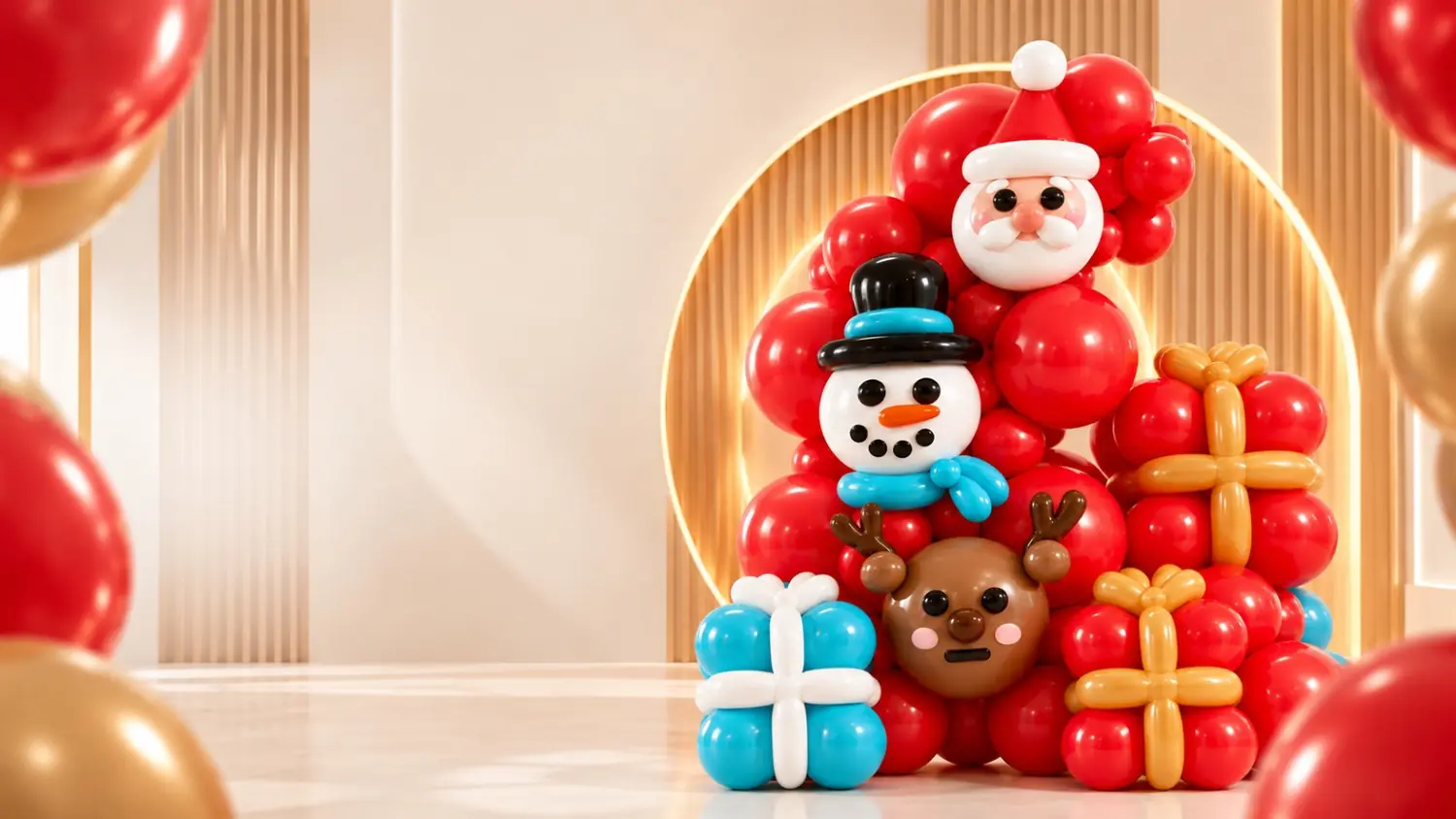Decoração natalina em balões da Balões Joy
