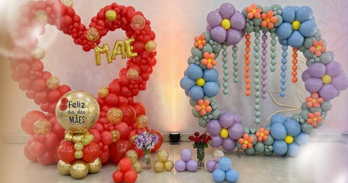 Decoração de Dia das Mães com balão