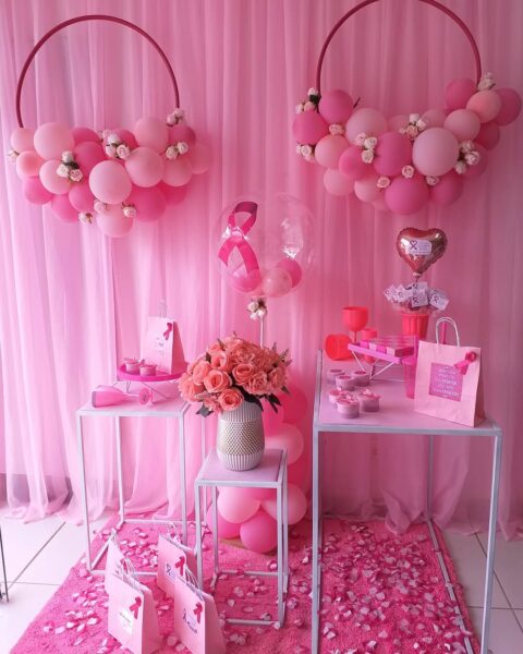 decoração outubro rosa