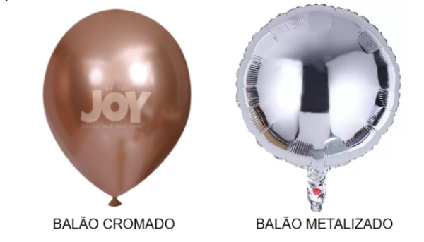 balão cromado x balão metalizado