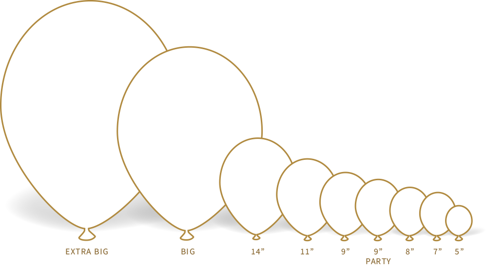 Todos os tamanhos de balões party