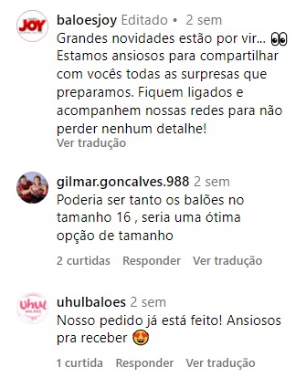balões joy comentarios