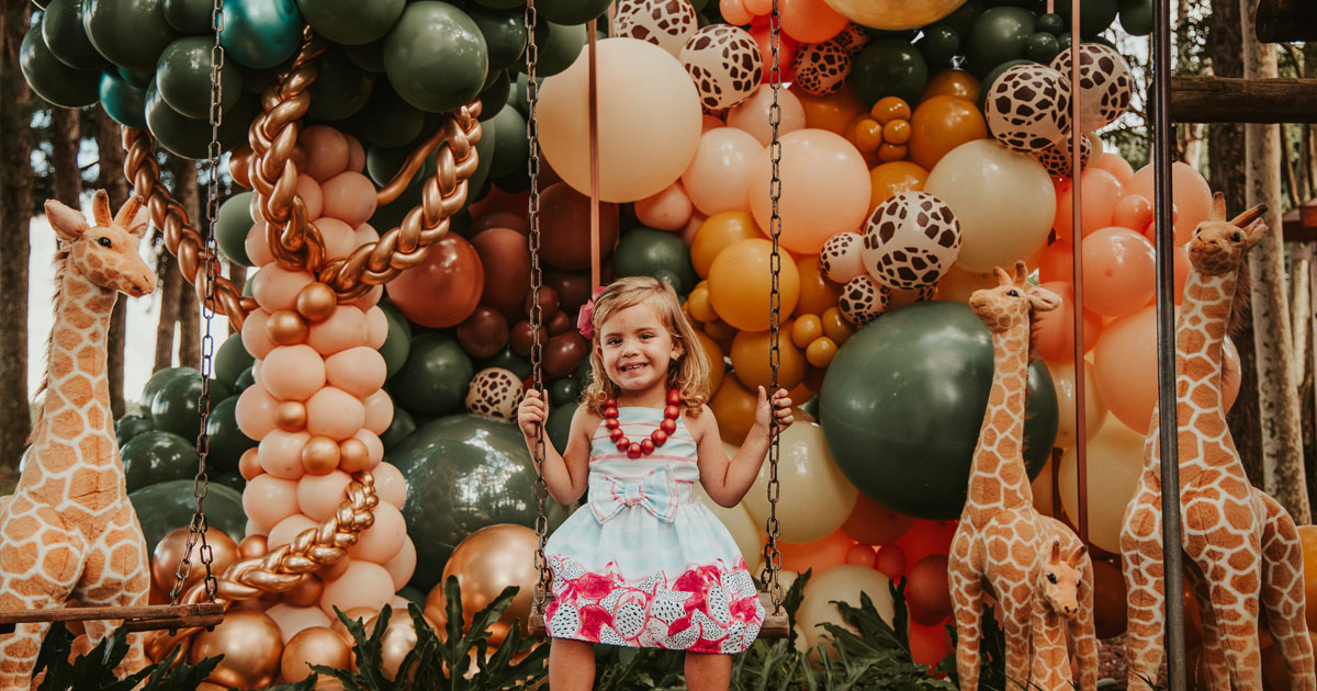 Painel de balões para aniversário infantil
