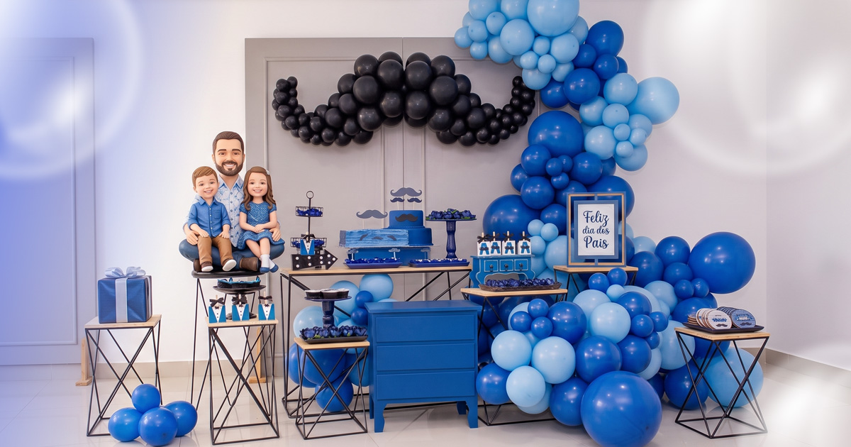 Decoração de Dia dos Pais azul: crie cenários marcantes com a Balões Joy!